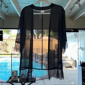 Gray top, great for layering, beautiful lace detailing